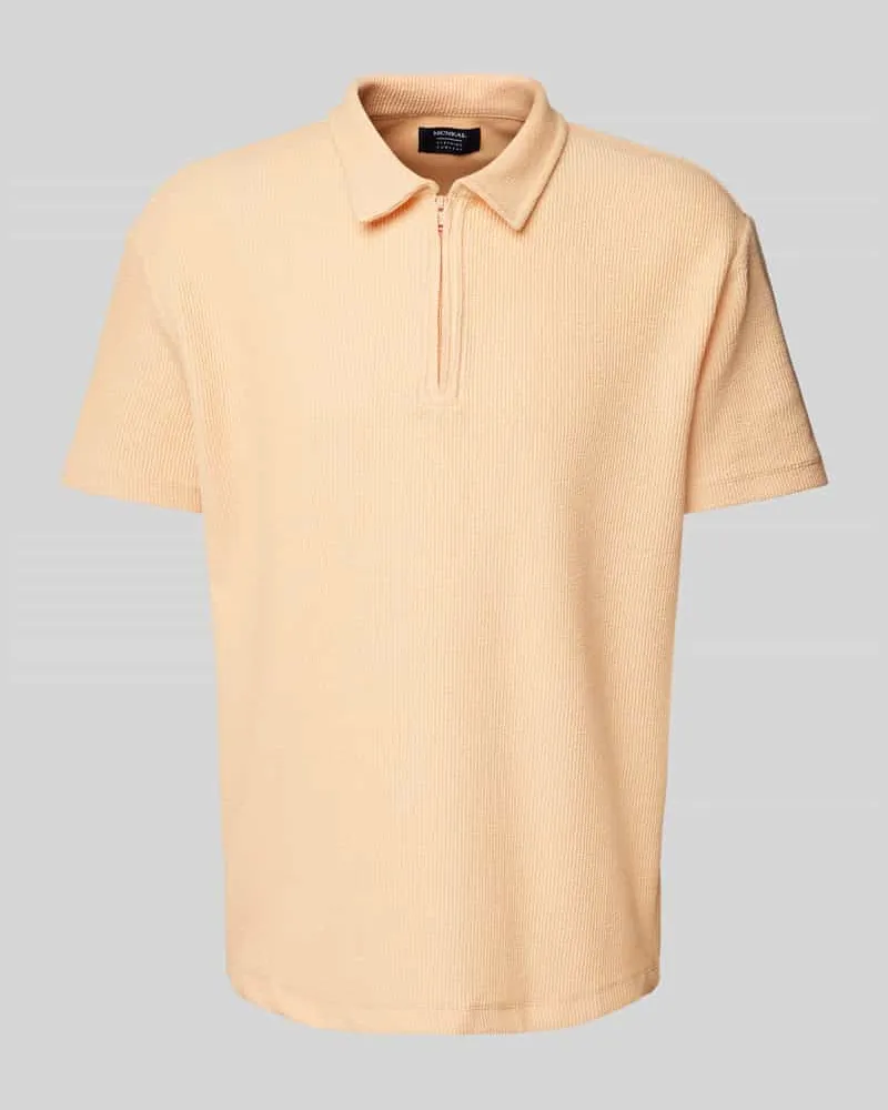 McNeal Regular Fit Poloshirt mit Reißverschluss Apricot