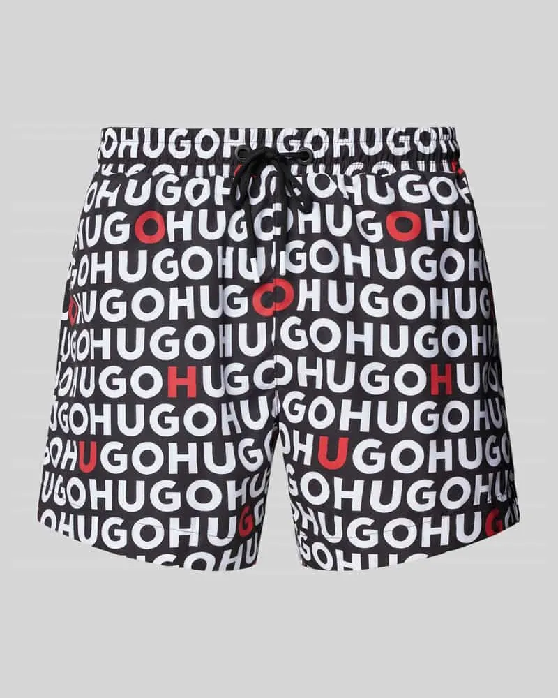 HUGO BOSS Regular Fit Badehose mit Label-Print Modell 'TORTUGA 