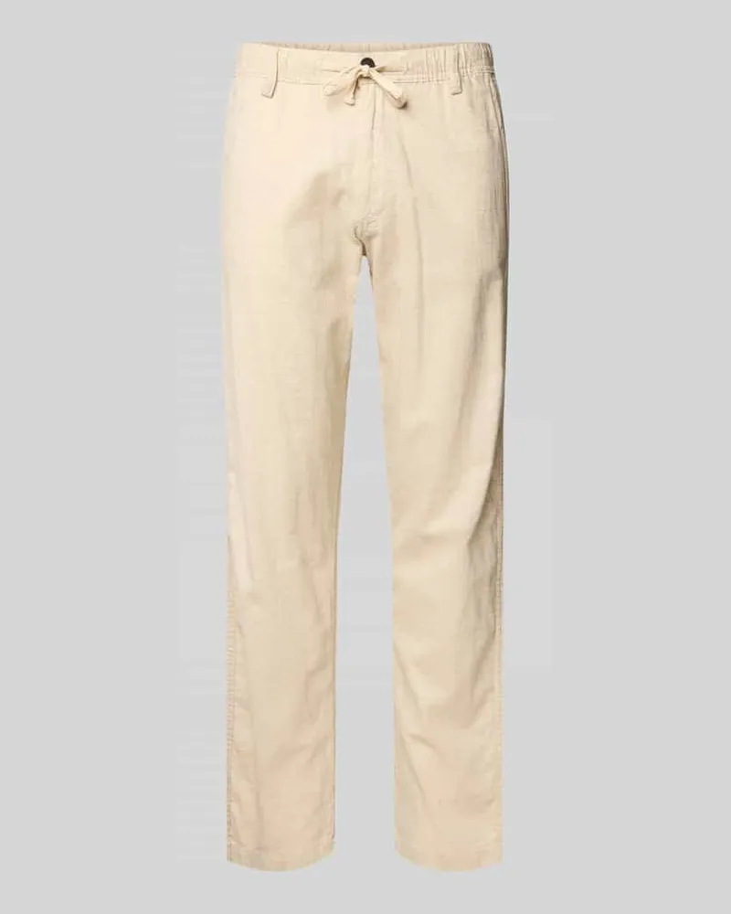Jack & Jones Relaxed Fit Hose aus Baumwoll-Leinen-Mix Modell 'KANE Offwhite