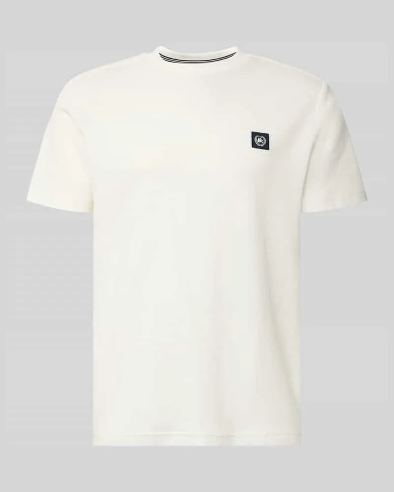 Lerros T-Shirt mit Label-Patch und Rundhalsausschnitt Offwhite