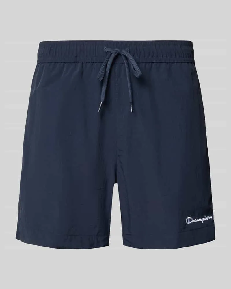 Champion Badehose mit elastischem Bund und Label-Stitching Marine