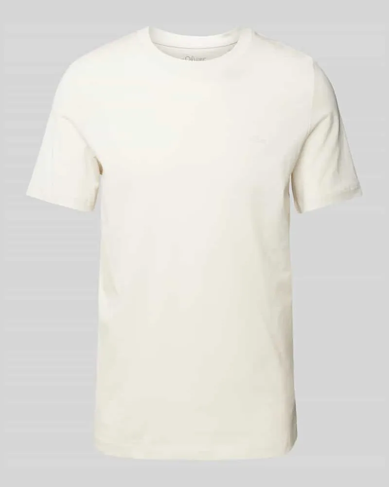 S.Oliver Regular Fit T-Shirt aus reiner Baumwolle mit gummiertem Label Print 