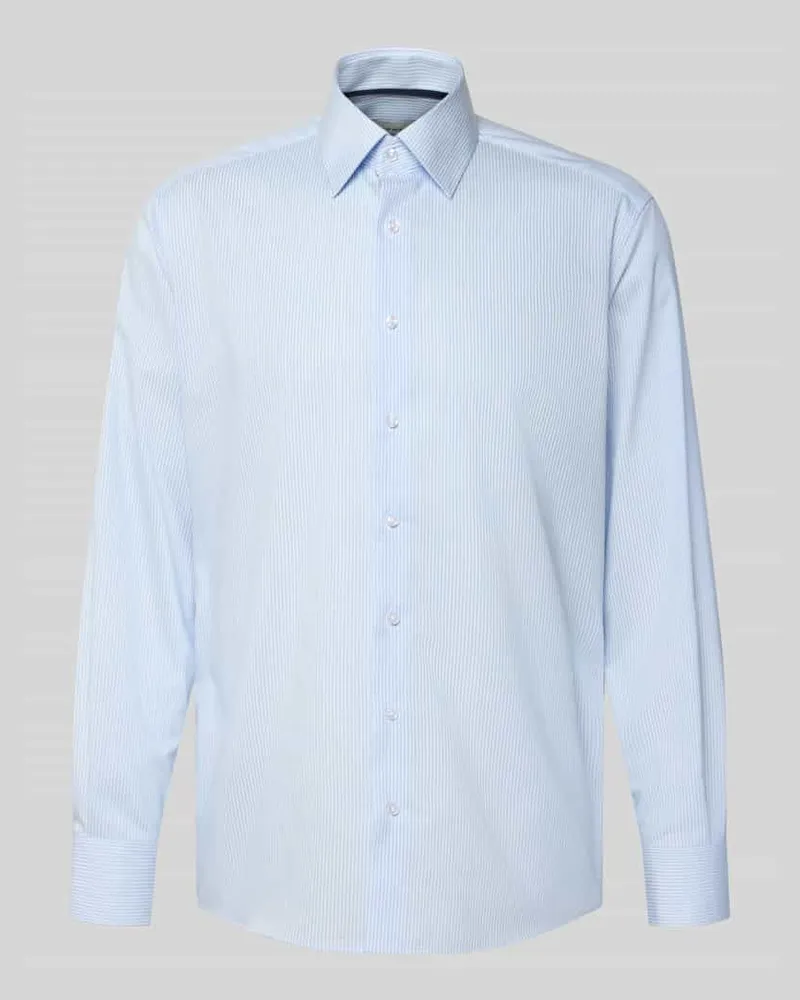 Eterna Comfort Fit Business-Hemd aus Baumwolle mit Kentkragen Bleu