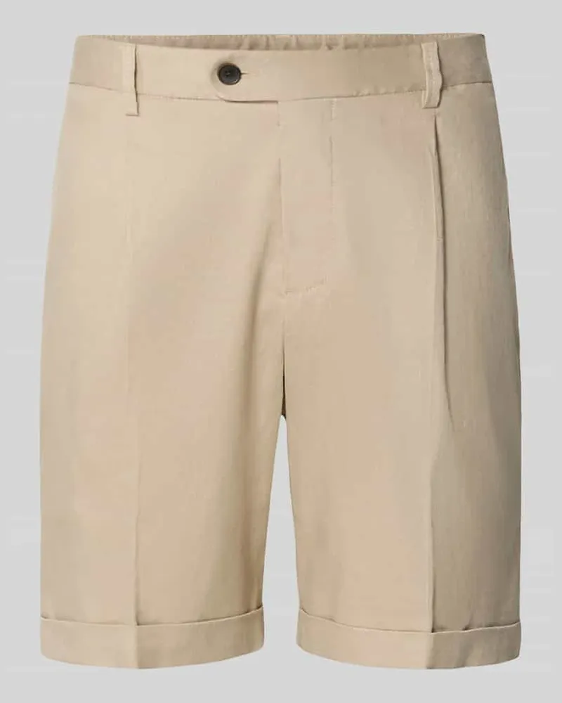 Profuomo Bermudas aus Leinen-Mix mit Gesäßtaschen Beige