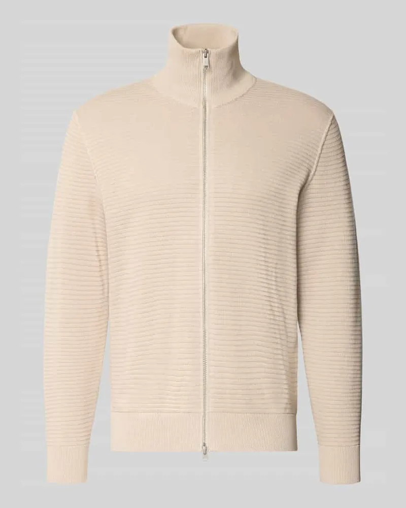 Marc O'Polo Regular Fit Strickjacke aus reiner Baumwolle Beige