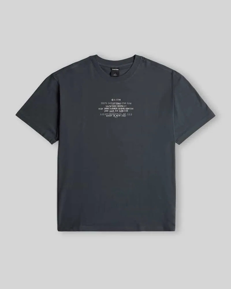 G-STAR RAW T-Shirt mit zentralem Logo-Print Dunkelblau