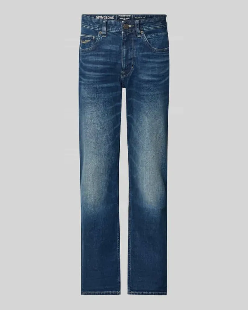 PME Legend Straight Fit Jeans aus Baumwoll-Mix Modell 'Wingload Dunkelblau