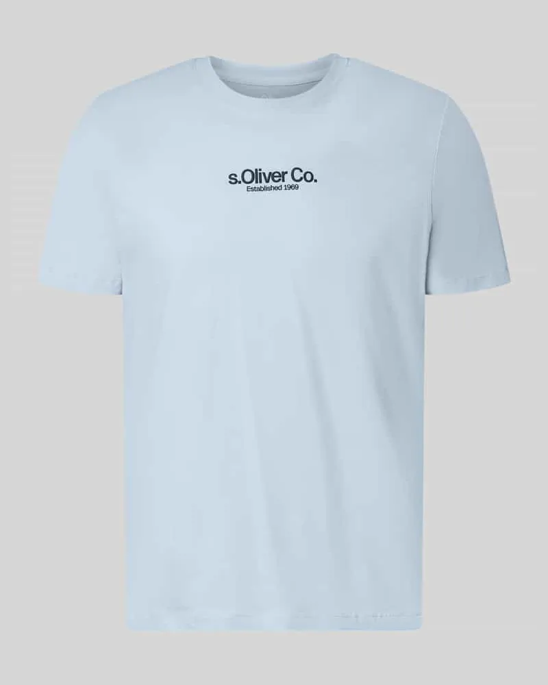 S.Oliver Regular Fit T-Shirt aus reiner Baumwolle Hellblau
