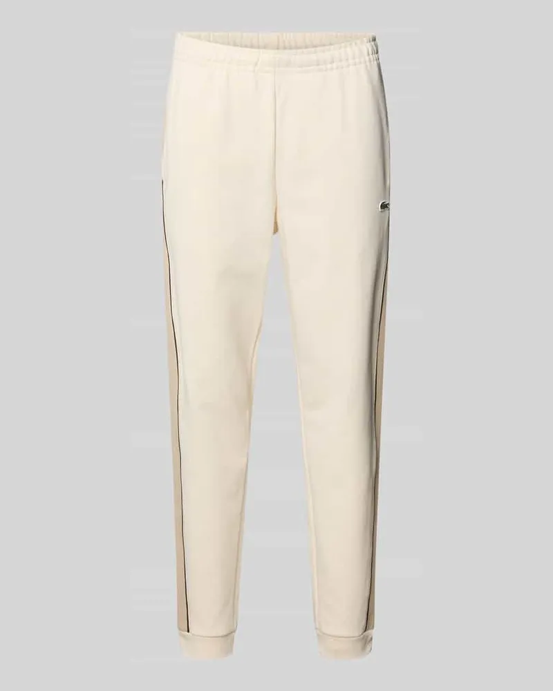 Lacoste Regular Fit Sweatpants aus reiner Baumwolle Offwhite
