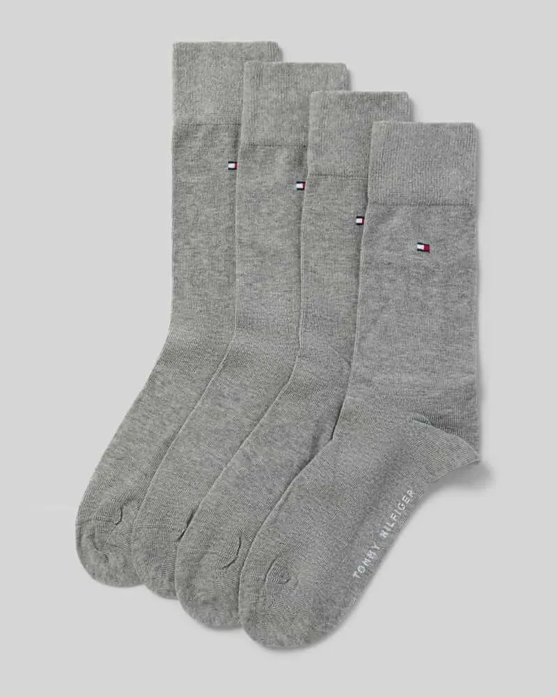 Tommy Hilfiger Socken mit Logo-Detail im 4er-Pack Mittelgrau