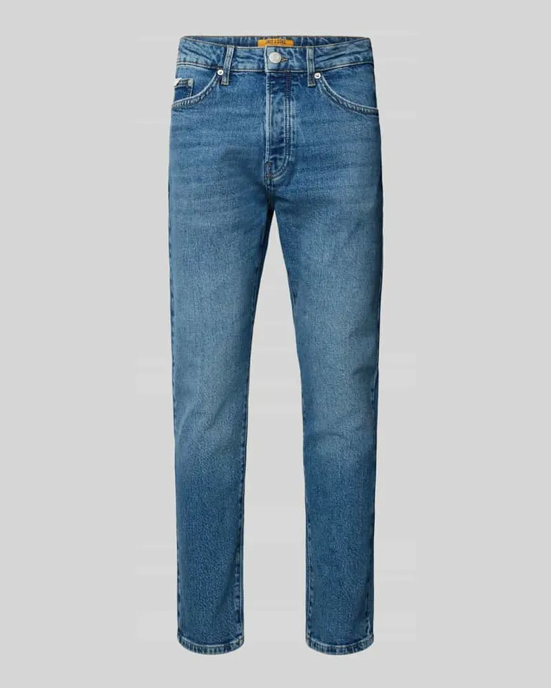 Only & Sons Tapered Fit Jeans aus Baumwoll-Mix Modell 'YOKE Jeansblau