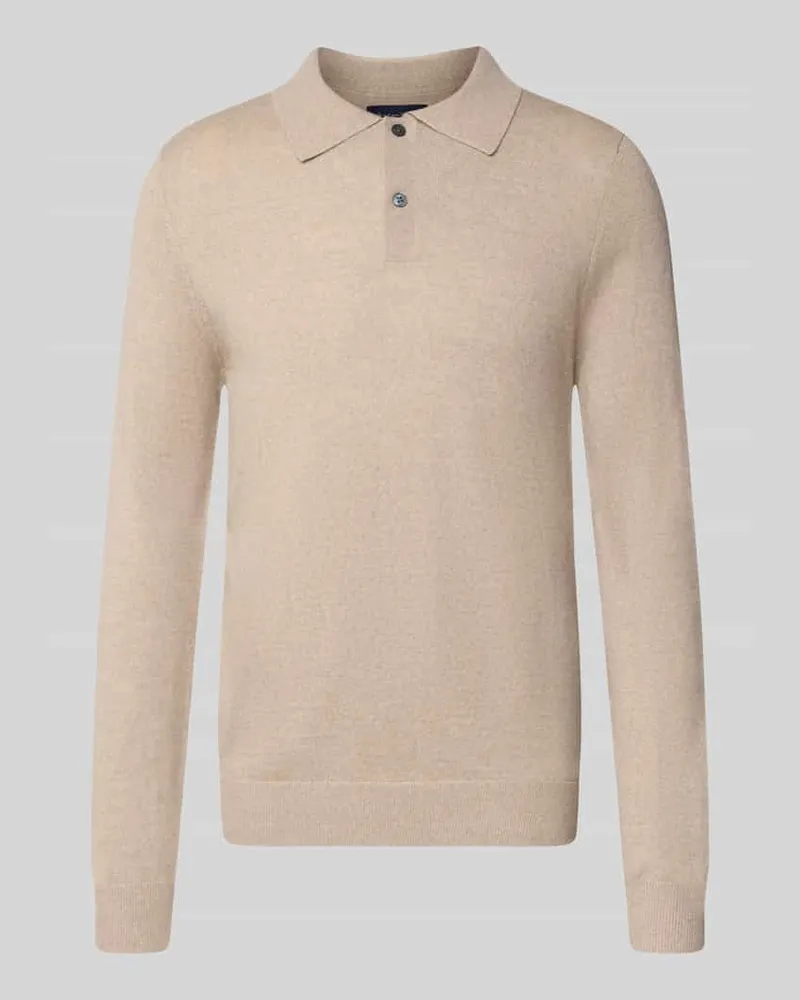 Christian Berg Regular Fit Poloshirt aus Woll-Mix Sand