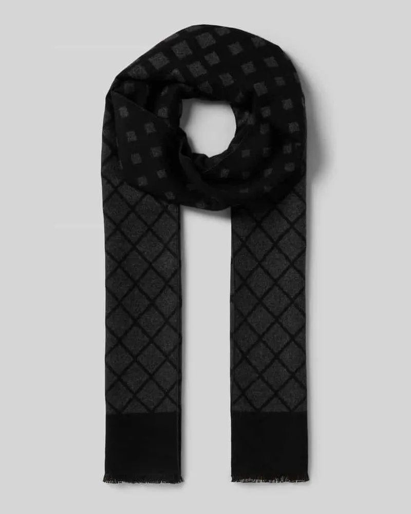 Christian Berg Schal mit Ausfransungen Black