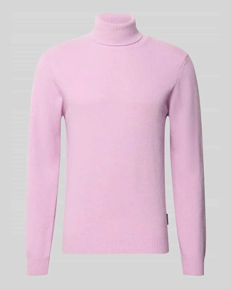 Casual Friday Strickpullover aus Baumwoll-Mix mit Rollkragen Modell 'KARL Flieder
