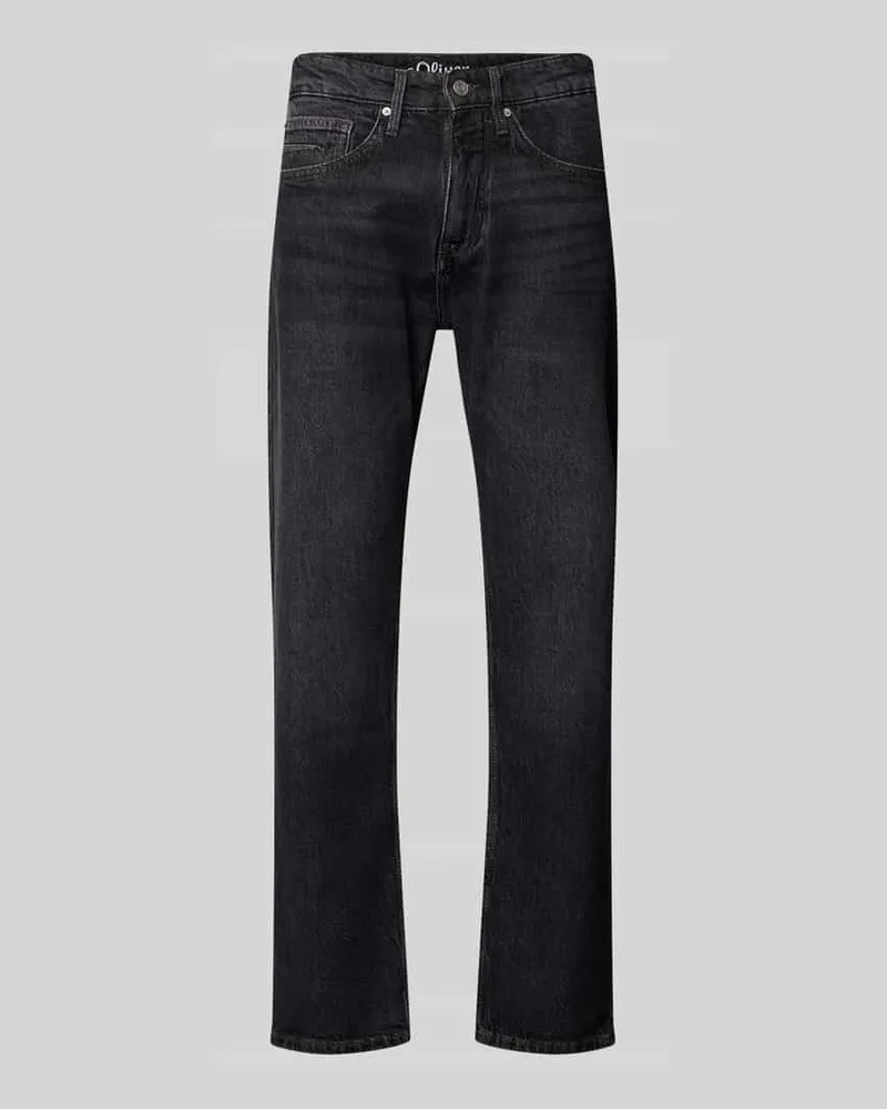 S.Oliver Straight Fit Jeans aus Baumwoll-Mix Anthrazit
