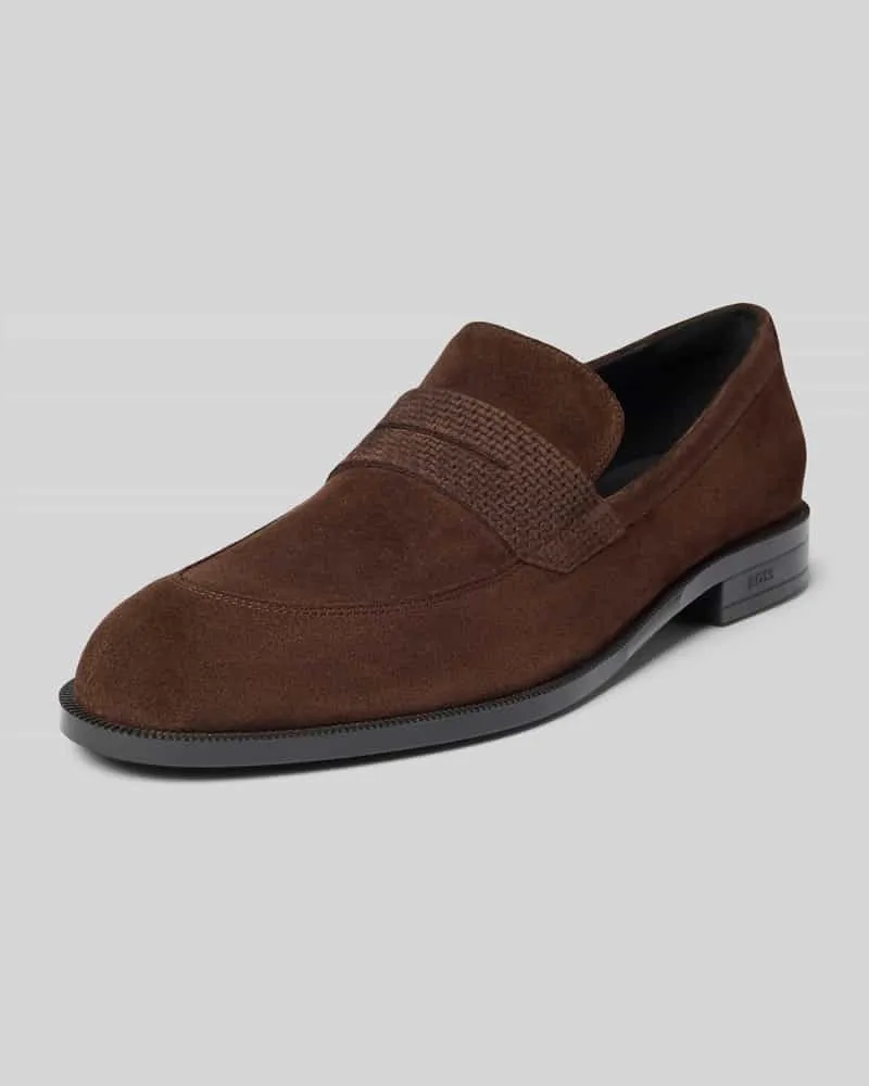HUGO BOSS Loafer aus echtem Leder Modell 'TAYIL Dunkelbraun