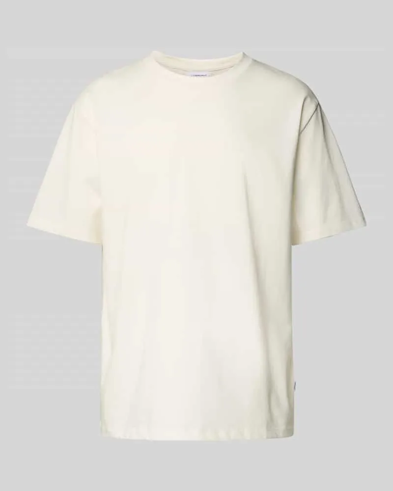 Lindbergh T-Shirt mit geripptem Rundhalsausschnitt 