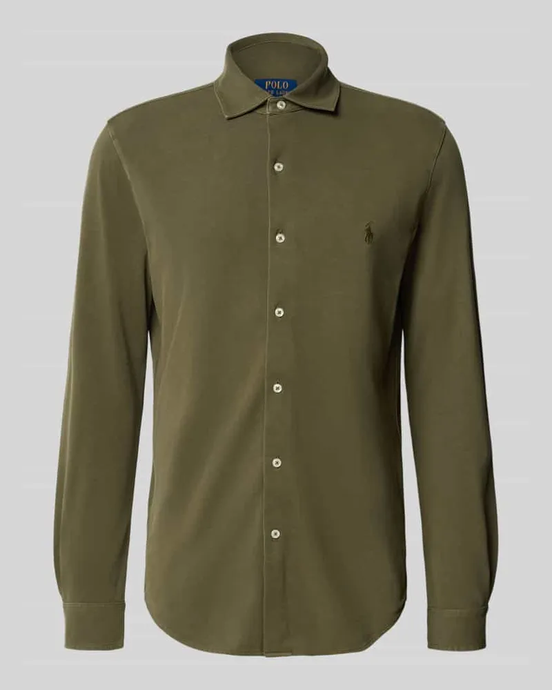 Ralph Lauren Slim Fit Freizeithemd aus reiner Baumwolle Oliv