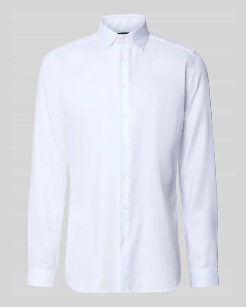 Christian Berg Slim Fit Business-Hemd mit Kentkragen Weiss