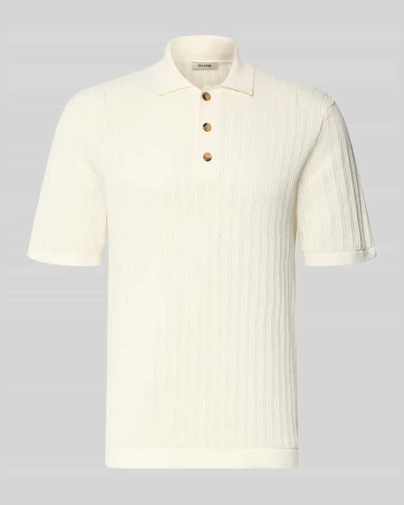Only & Sons Regular Fit Poloshirt aus Baumwoll-Mix Modell 'MOON Offwhite