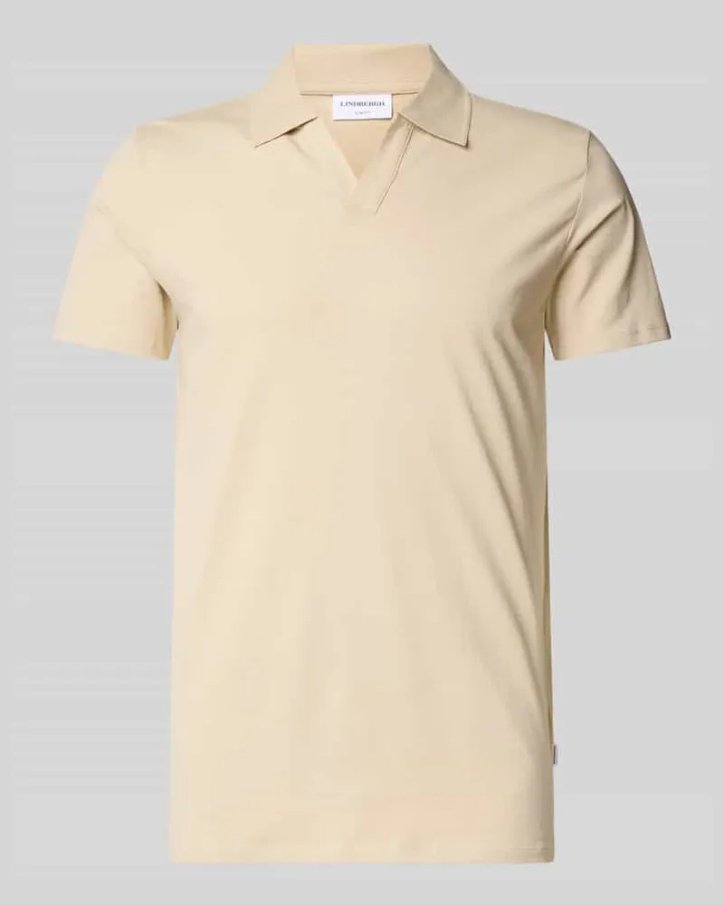 Lindbergh Poloshirt mit V-Ausschnitt Sand