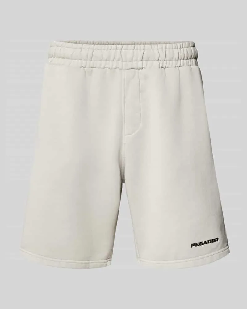 PEGADOR Sweatshorts mit Label-Stitching Hellgrau