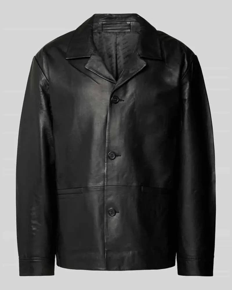 Selected Homme Lederjacke mit Resortkragen Modell 'CARL 