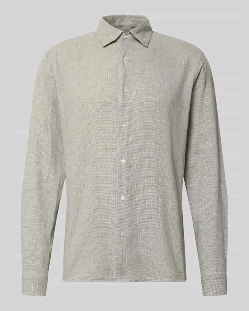 McNeal Regular Fit Freizeithemd aus Leinen-Baumwoll-Mix Lind