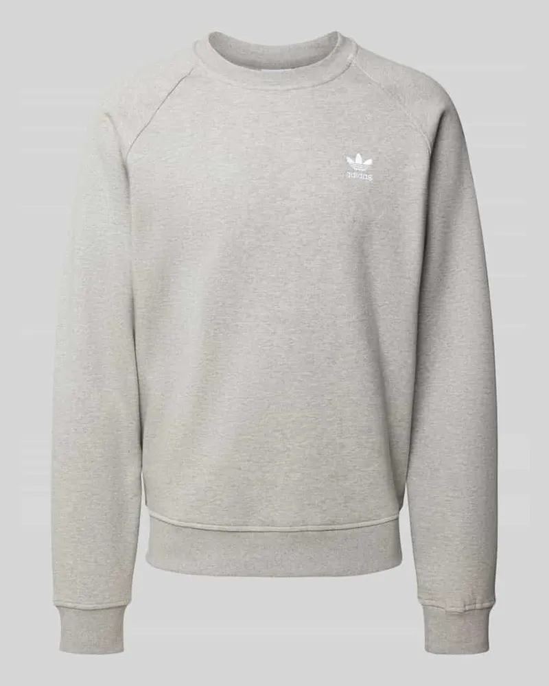 adidas Sweatshirt mit Logo-Stitching Hellgrau