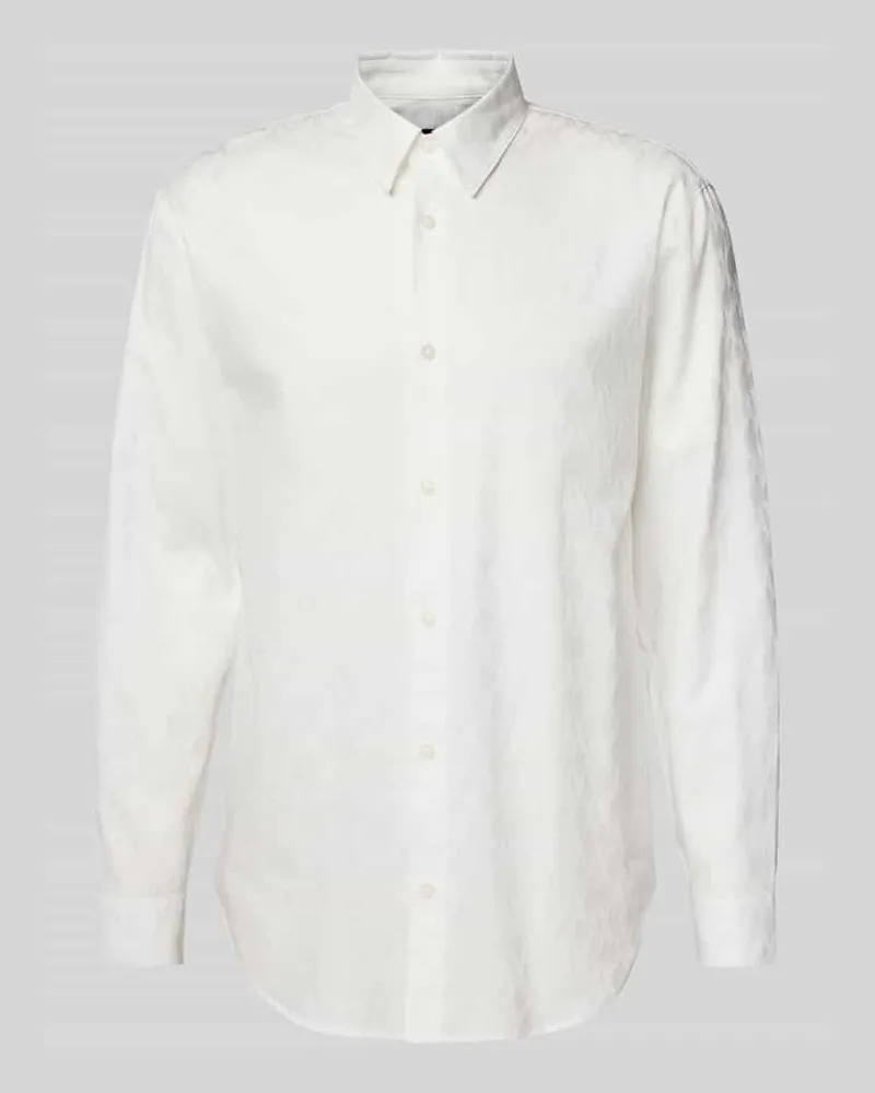 Armani Exchange Regular Fit Freizeithemd mit Knopfleiste Weiss
