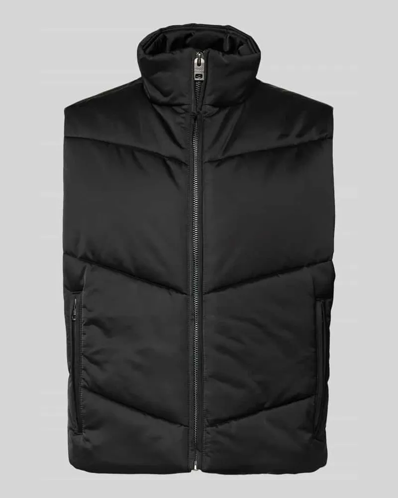 HUGO BOSS Regular Fit Steppweste aus wattiertem Satin Modell 'BEROLINO 