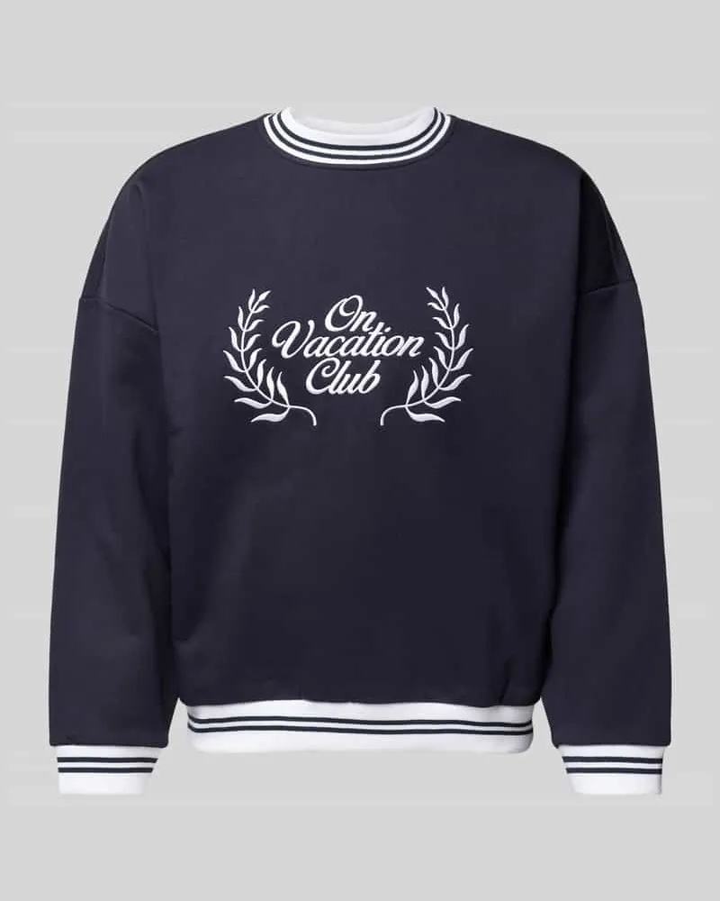 On Vacation Sweatshirt mit Label-Print Modell 'Laurel Marine