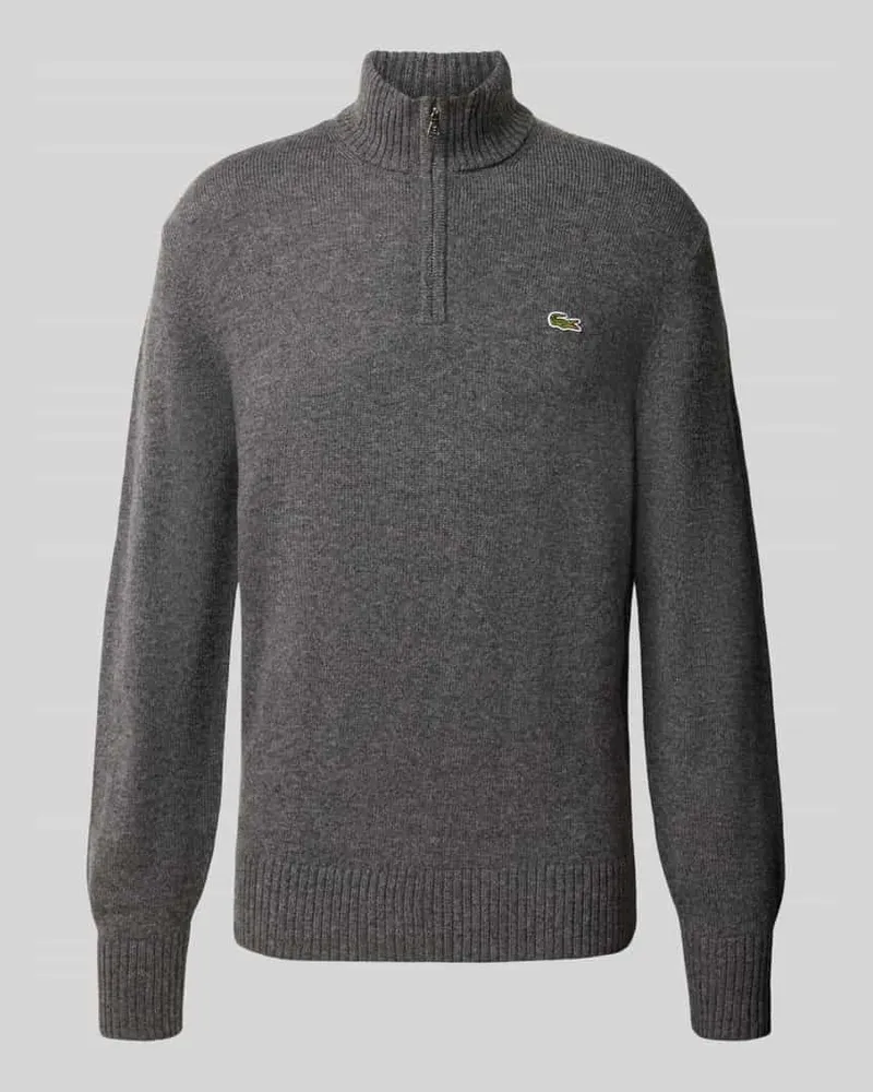 Lacoste Troyer aus Wolle mit Logo-Patch Anthrazit