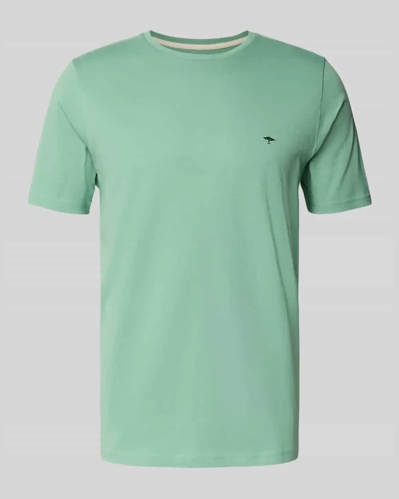 Fynch-Hatton T-Shirt mit Label-Stitching Hellgruen