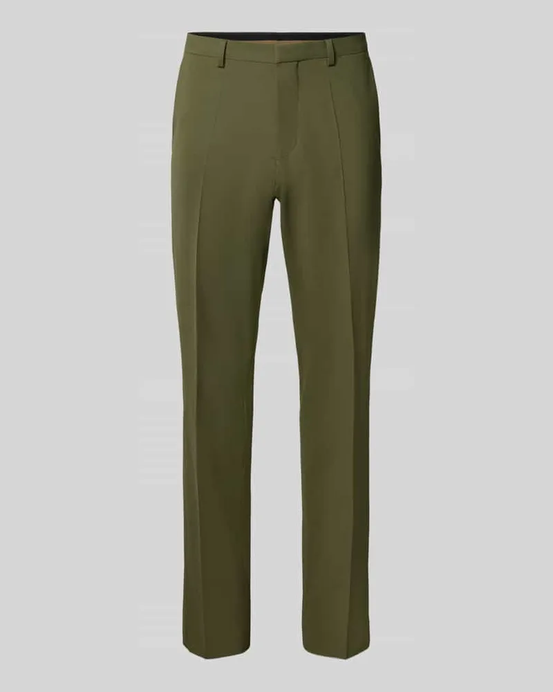 HUGO BOSS Super Slim Fit Anzughose aus Woll-Mix Modell 'Hesten253X Oliv