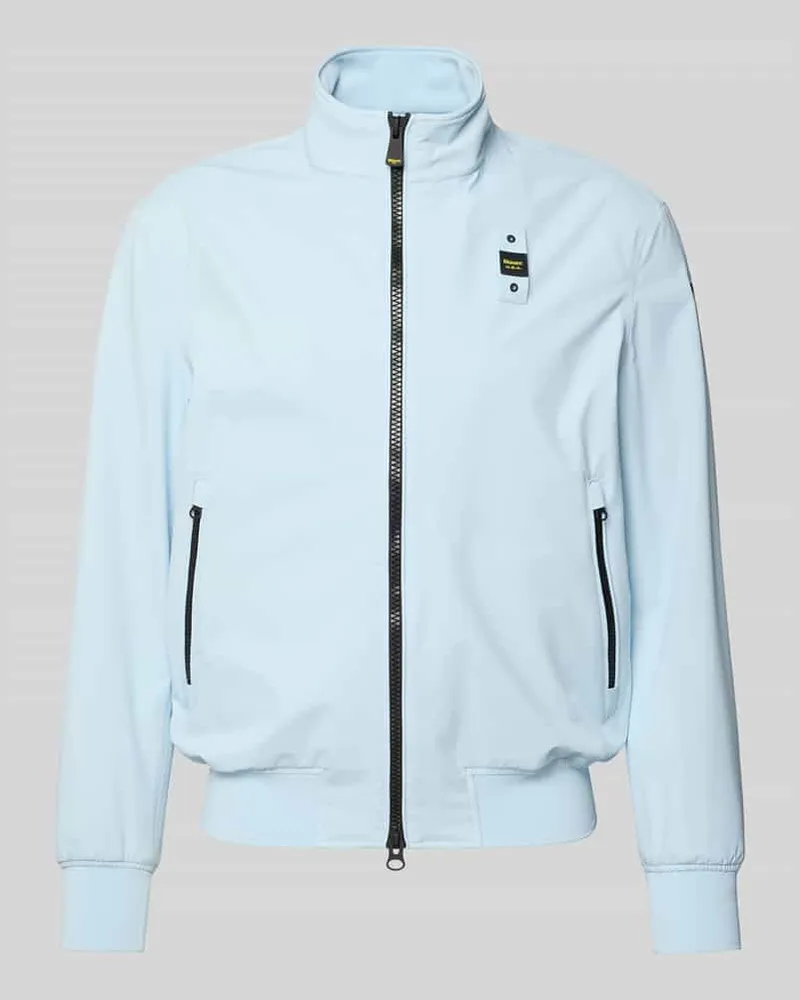 Blauer Jacke mit Label-Patches Modell 'Anson Hellblau