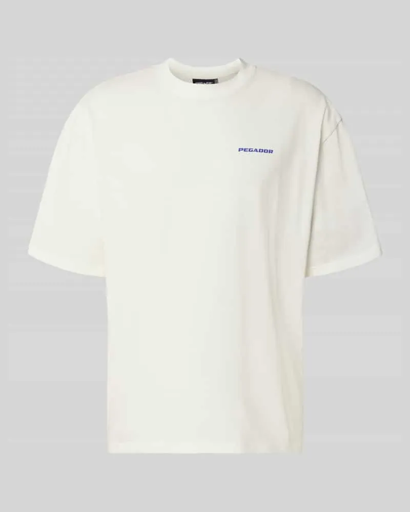 PEGADOR Oversized T-Shirt mit Label-Detail Modell 'Bovec Offwhite
