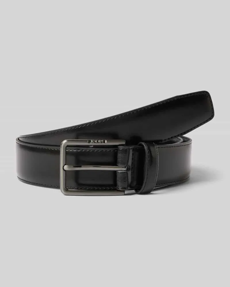 JOOP! Ledergürtel mit Steppnähten Black