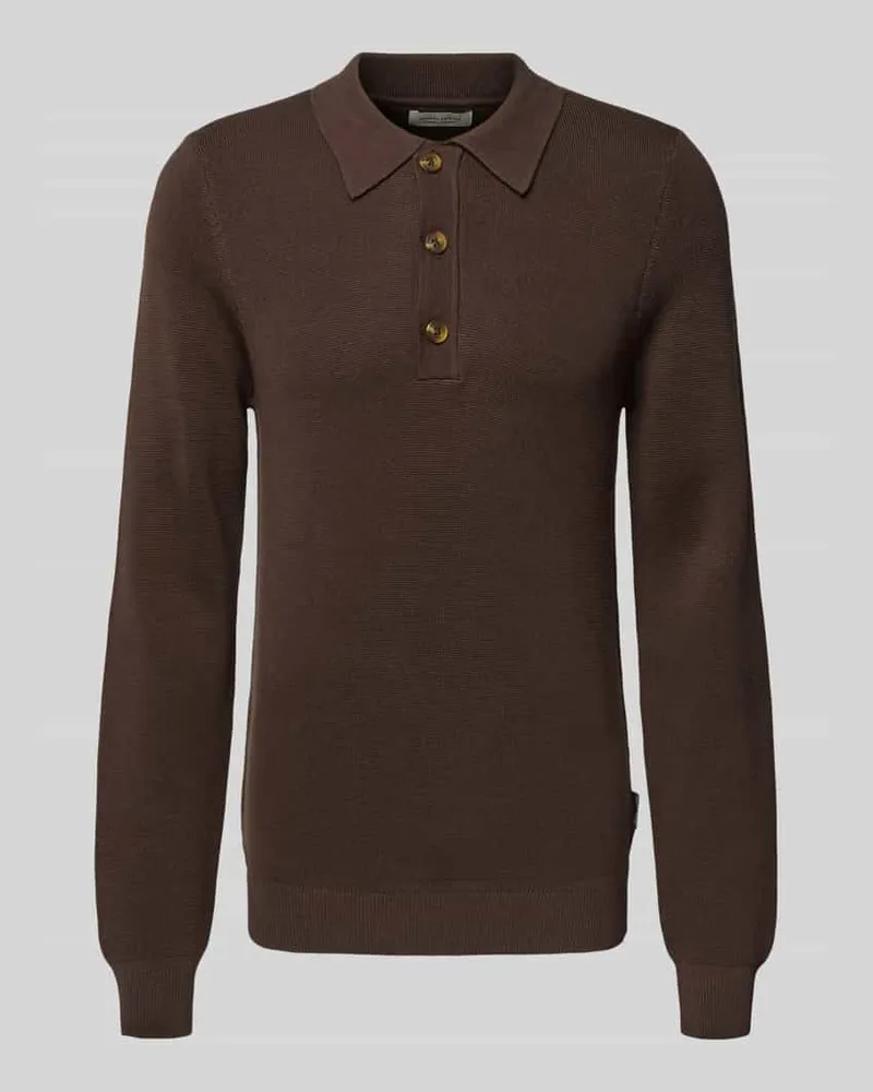 Casual Friday Strickpullover mit Polokragen Modell 'ABEL Schoko
