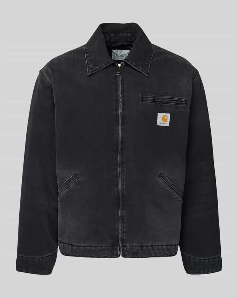 Carhartt WIP Jeansjacke mit Reißverschluss und Label-Detail Modell 'DETROIT Black