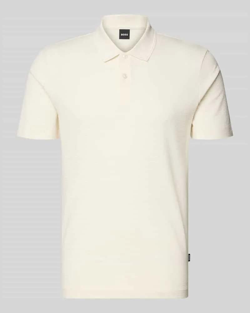HUGO BOSS Regular Fit Poloshirt aus Baumwoll-Mix Modell 'PARLAY 240 Offwhite