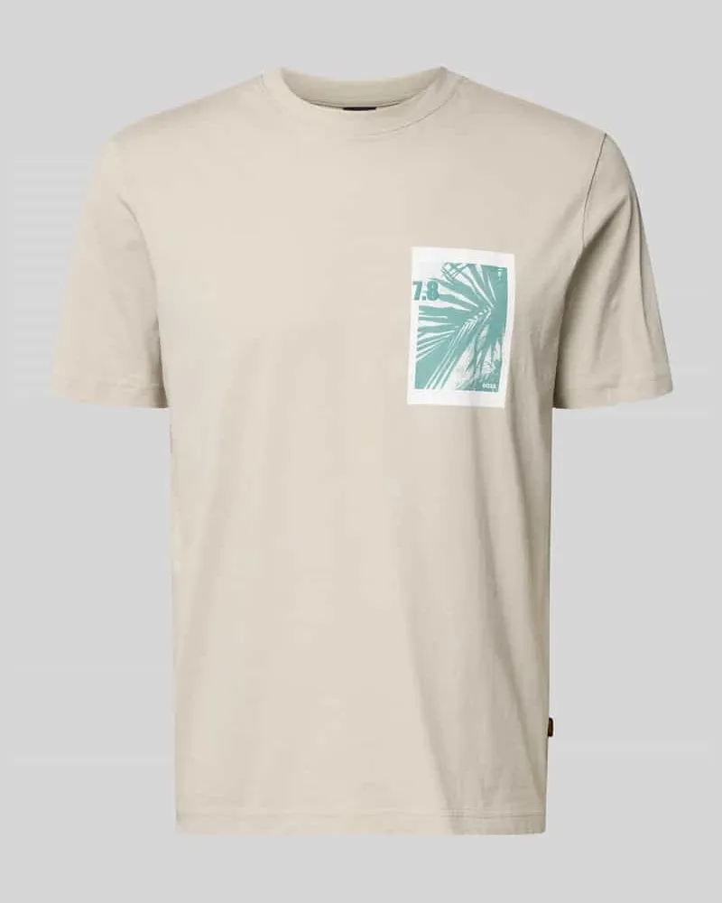 HUGO BOSS Regular Fit T-Shirt aus reiner Baumwolle Modell 'TE_BOARD Sand