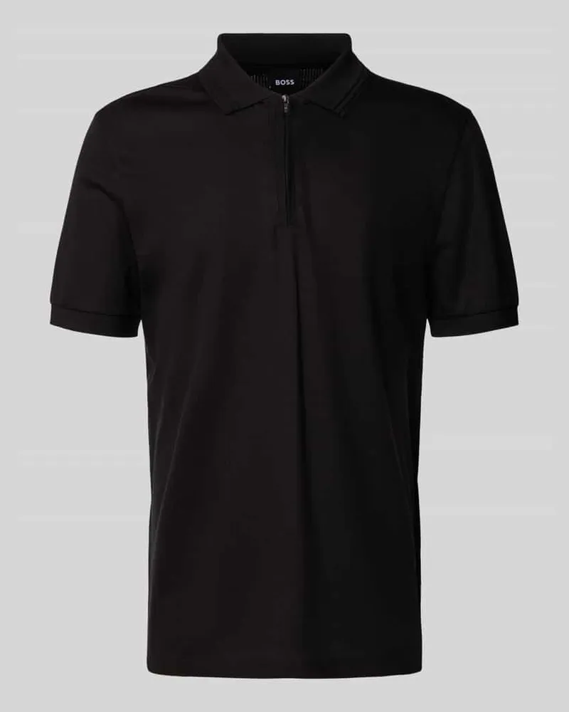 HUGO BOSS Regular Fit Poloshirt aus Baumwoll-Lyocell-Mix Modell 'H-PARAS 70 Black