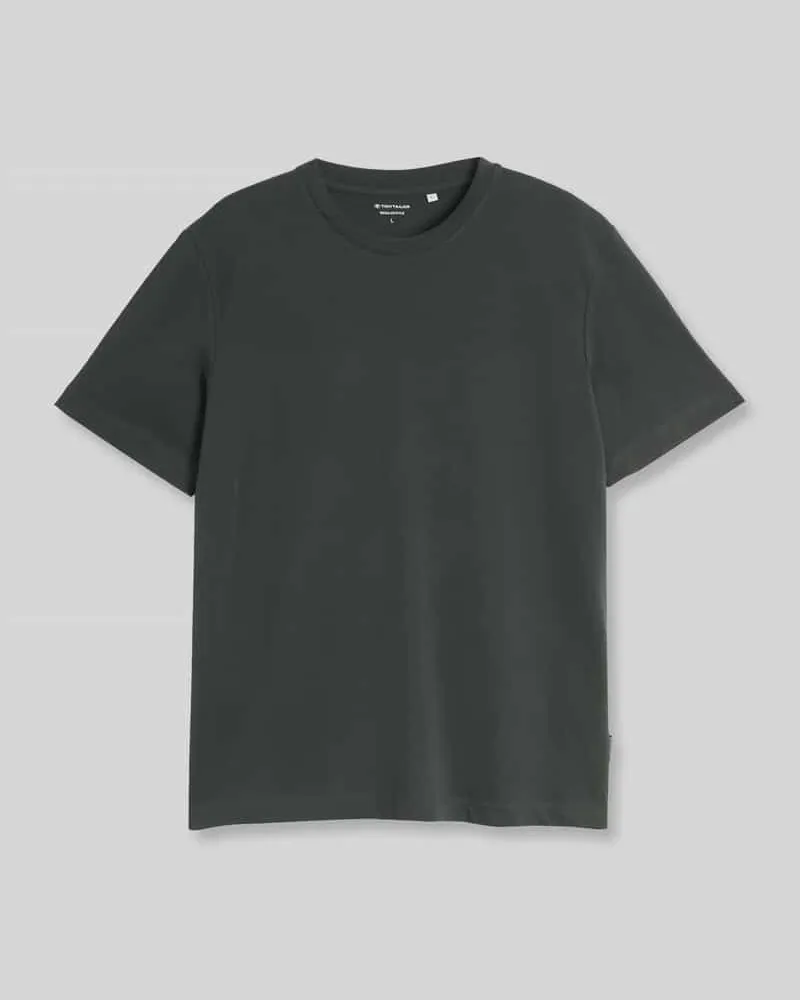 Tom Tailor Relaxed Fit T-Shirt aus Baumwoll-Mix Oliv