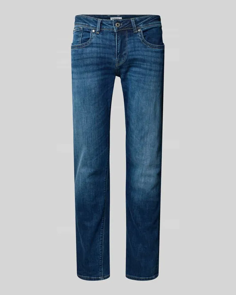 Pepe Jeans Slim Fit Jeans aus Baumwoll-Mix Modell 'Hatch Jeansblau