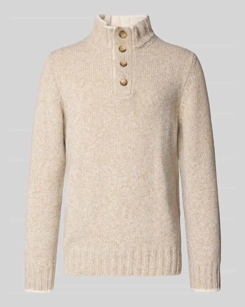 Gran Sasso Strickpullover aus Schurwolle mit Troyer-Kragen 