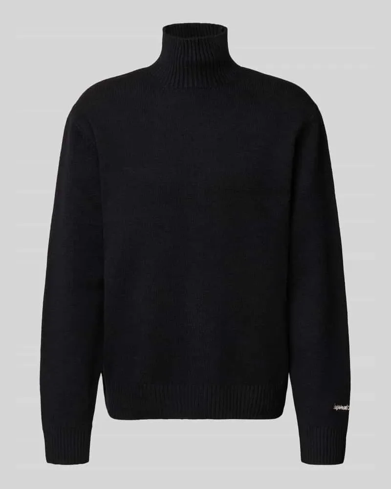 Jack & Jones Strickpullover mit gerippten Abschlüssen Modell 'NORREBRO Black