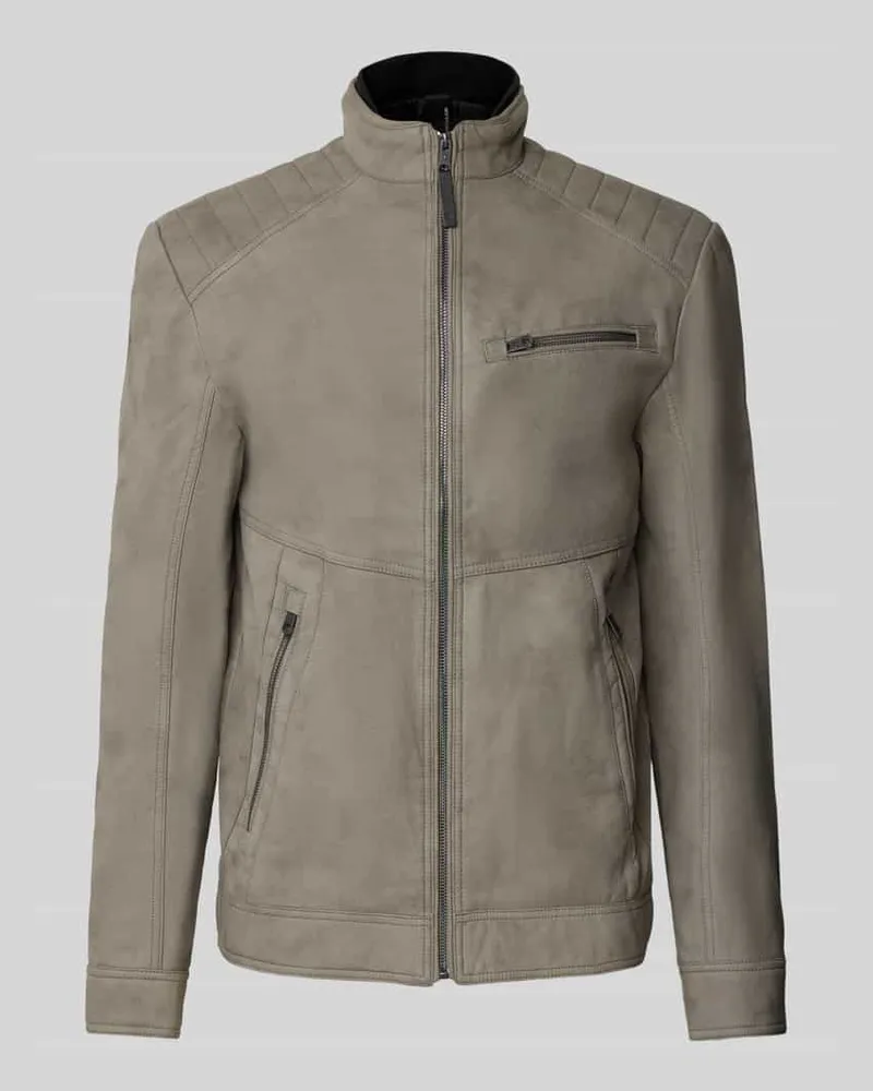 Tom Tailor Regular Fit Jacke in Lederoptik aus reiner Viskose mit gesteppter Schulterpasse 
