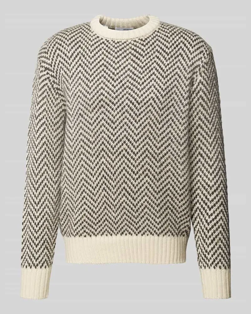 Selected Homme Strickpullover mit Rundhalsausschnitt Modell 'HARRY Offwhite