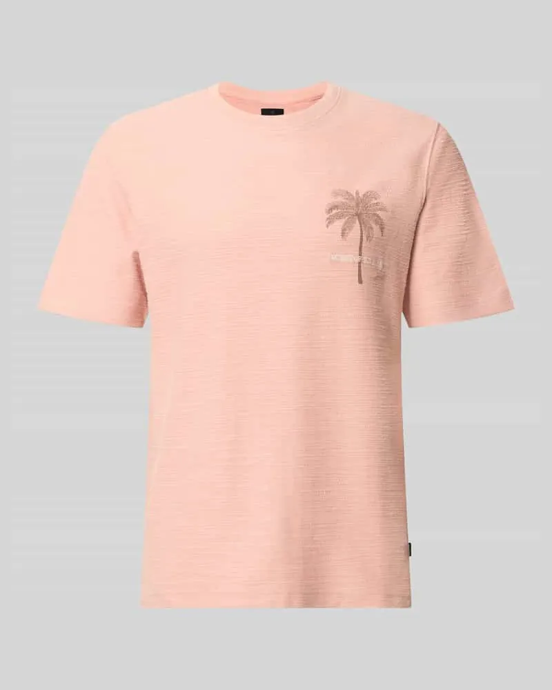 Jack & Jones T-Shirt mit Motiv-Print und Rundhalsausschnitt Altrosa